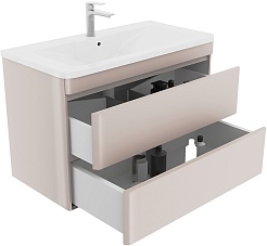 Style Line Тумба под раковину Атлантика 90 Люкс Plus подвесная карамель – фотография-2
